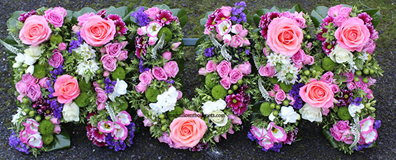 Oadby Funeral flowers, Wigston Funeral Flowers, Market Harborough Funeral Flowers, Leicester Funeral Flowers, MUM tribute, pinks and multi coloured