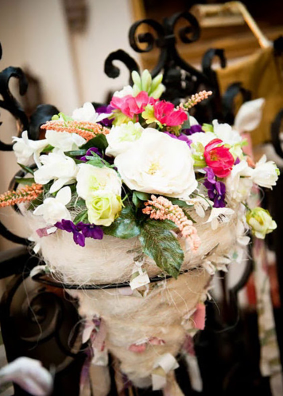 Oadby Florist, Wigston Florist, Leicester wedding flowers, Belvoir Castle chapel christening flower baskets