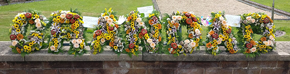 Oadby Funeral flowers, Wigston Funeral Flowers, GRANDAD tribute, modern garden style,