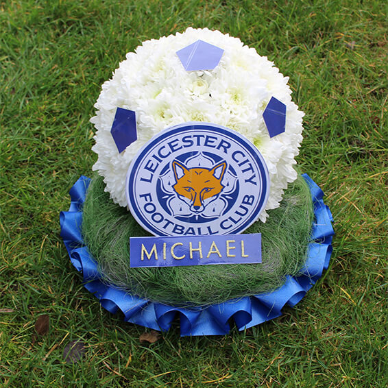 Oadby funeral flowers, Wigston funeral flowers, Leicester City FC Football tribute, small