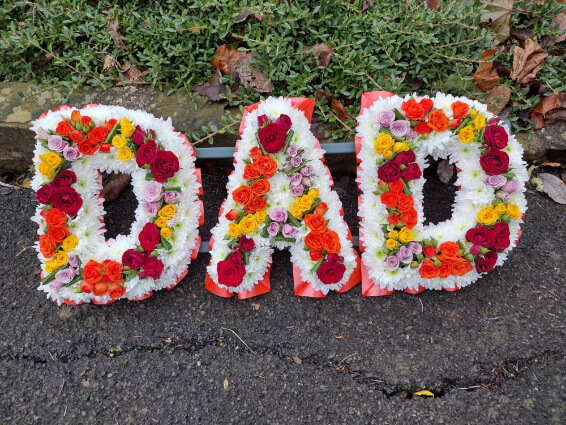 Oadby Funeral flowers, Wigston Funeral Flowers, Market Harborough Funeral Flowers, Leicester Funeral Flowers, DAD tribute