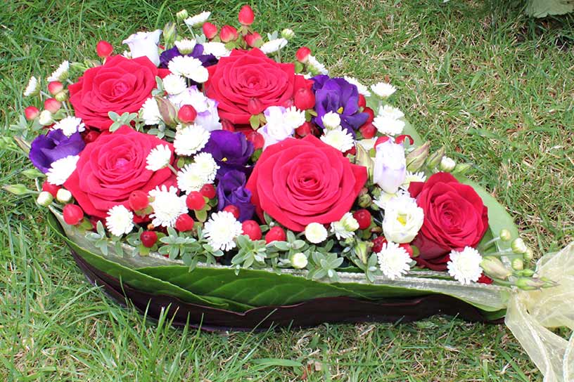 Oadby florist, Wigston florist, floral teardrop sympathy tribute